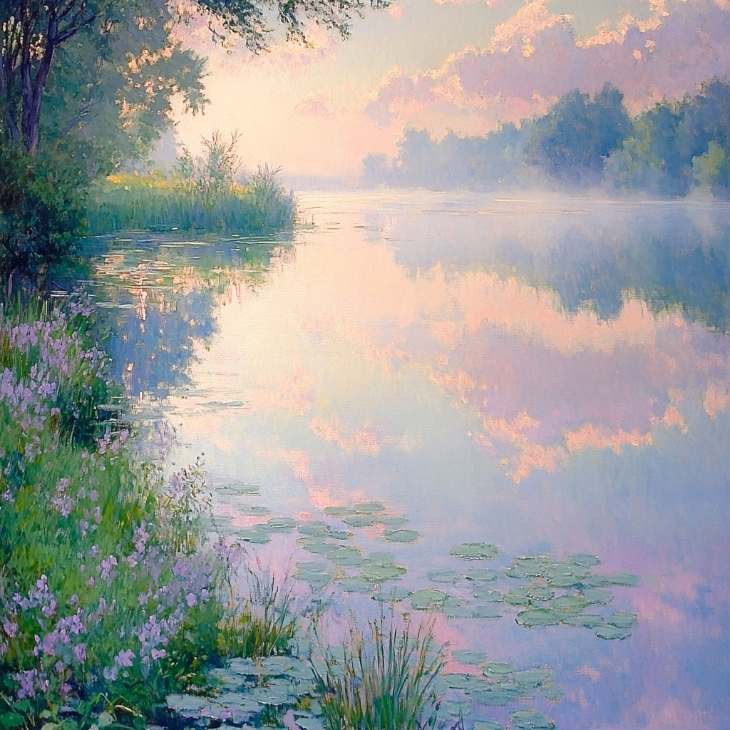 Monet Inspired Morning Lakeside DIY paint by numbers