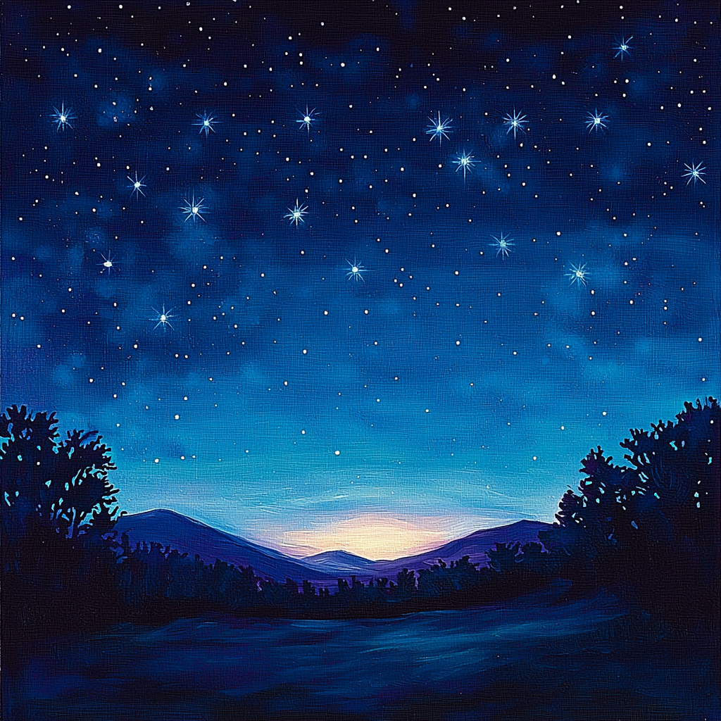 Georges Seurat Inspired Starry Twilight Mirage Paint By Number