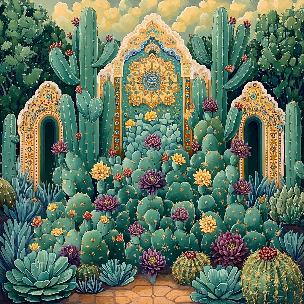 Frida Kahlo Inspired Heart Of The Cactus paint by color