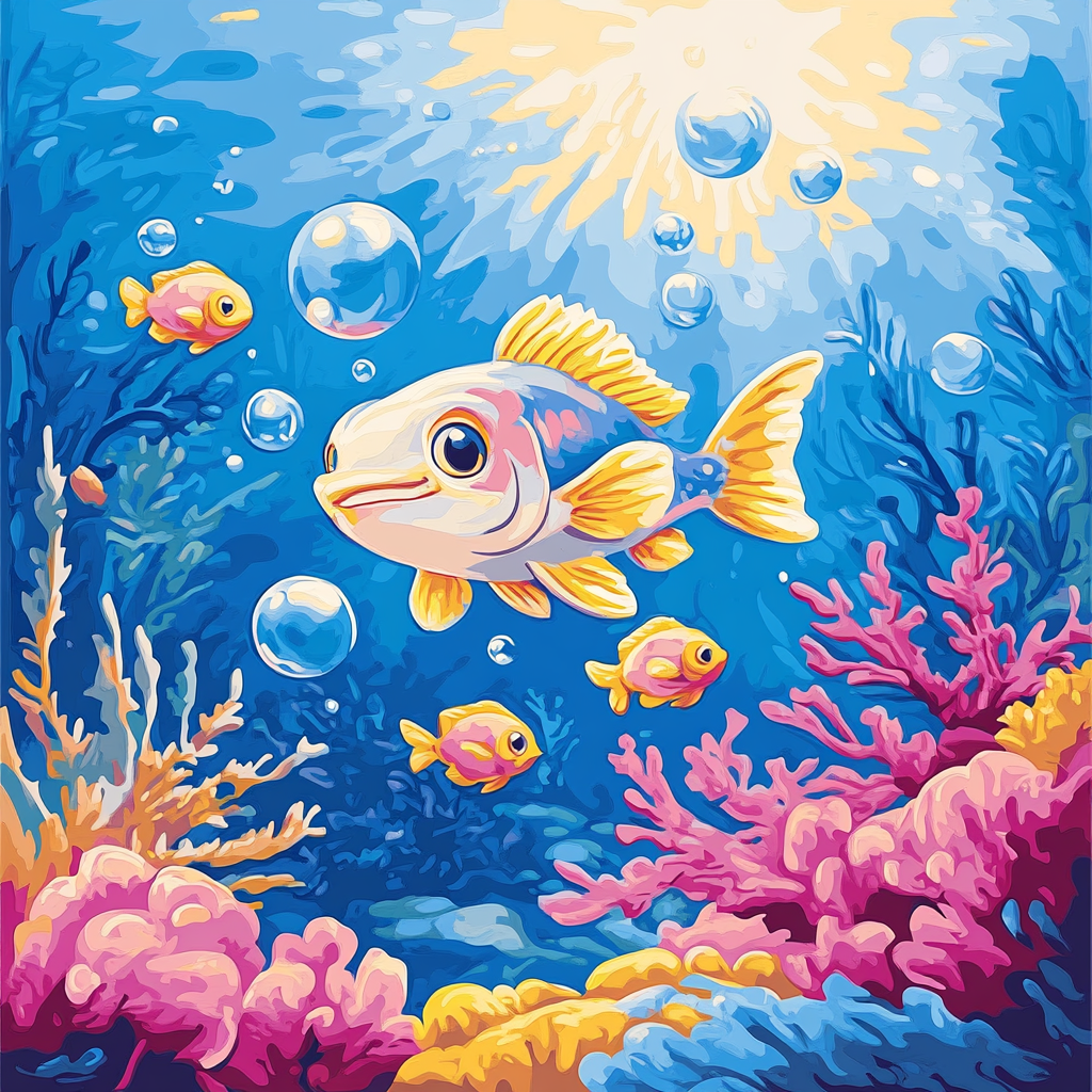 Flounder Reef Play Disney Inspired paint by number