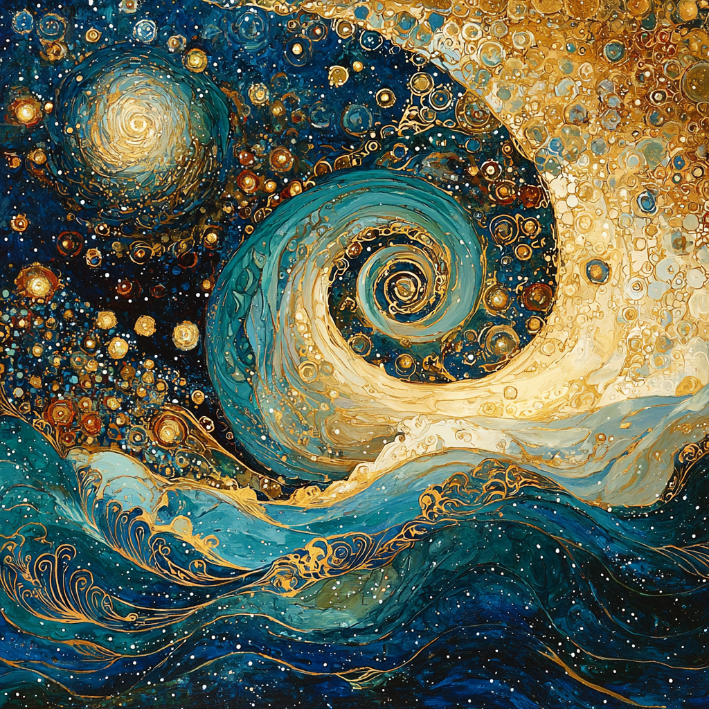 Gustav Klimt Inspired Celestial Symbiosis Numbered Painting Kits