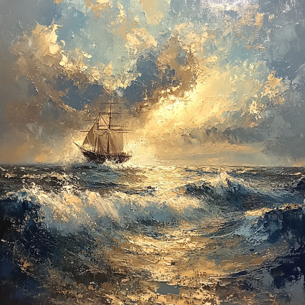 Turner Inspired Tempest At Sea paint by number