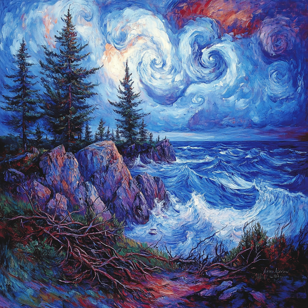 Arthur Lismer Inspired Storm Over Georgian Bay paint by color