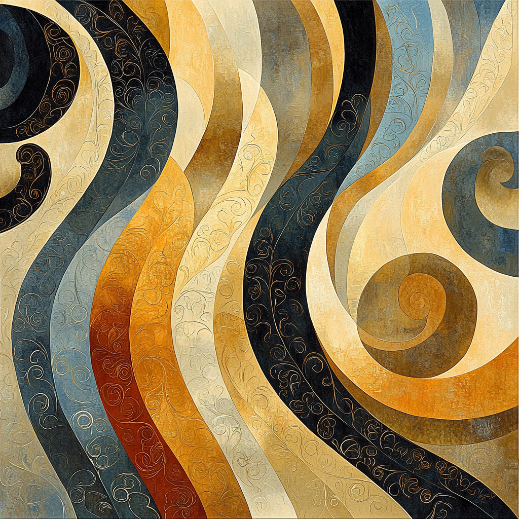 Gustav Klimt Inspired Abstract Echoes Painting Number Kit