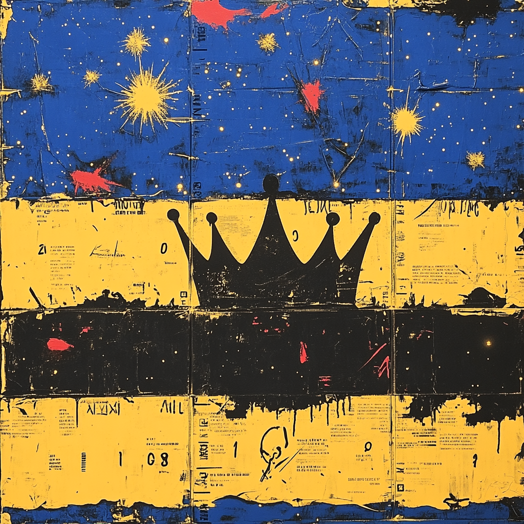 Jean-Michel Basquiat Inspired Nebula Crown paint by number