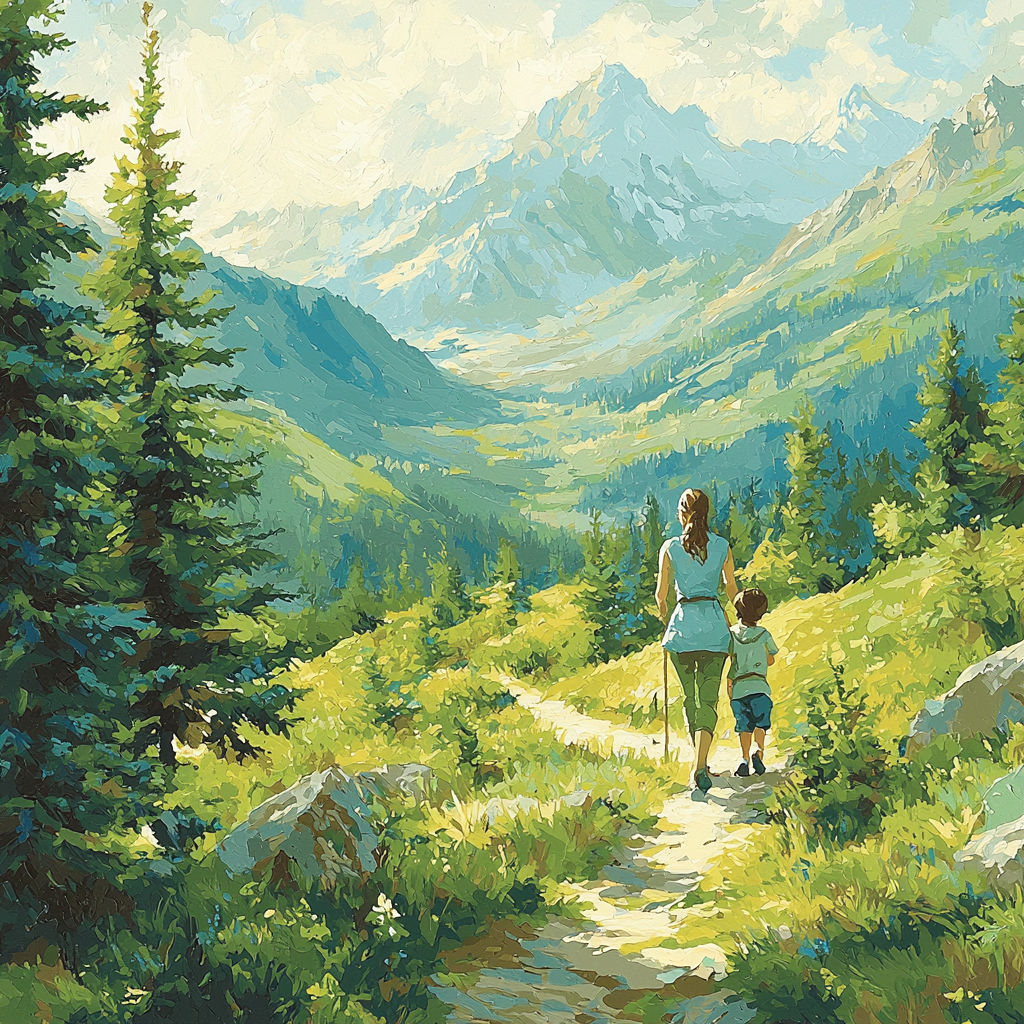 Hiking Together Painting Number Kit