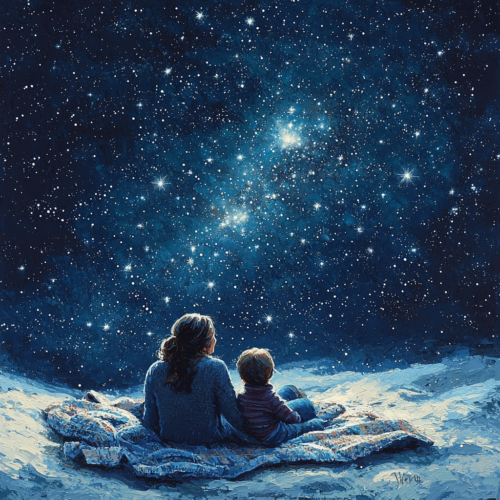 Under The Stars With Mom Painting Number Kit