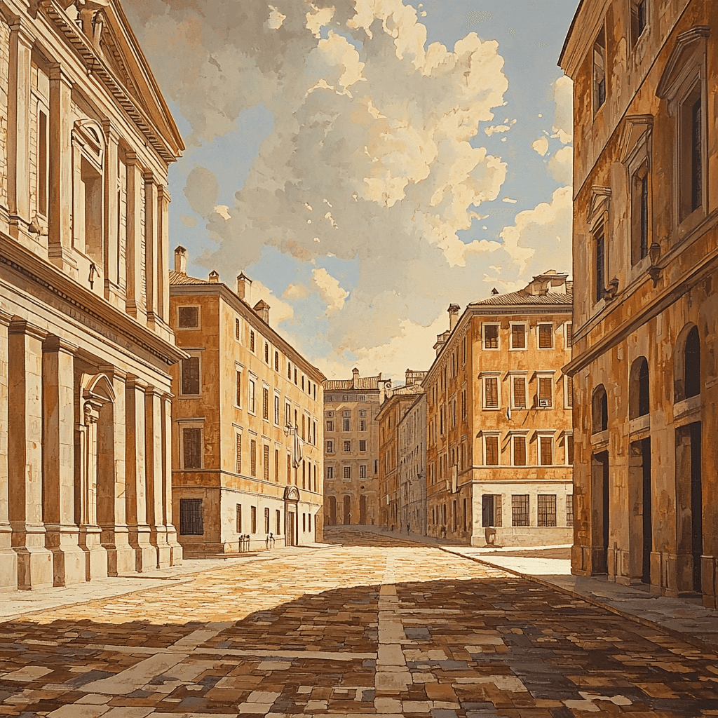 Piranesi Inspired Charming Old Town Number Painting