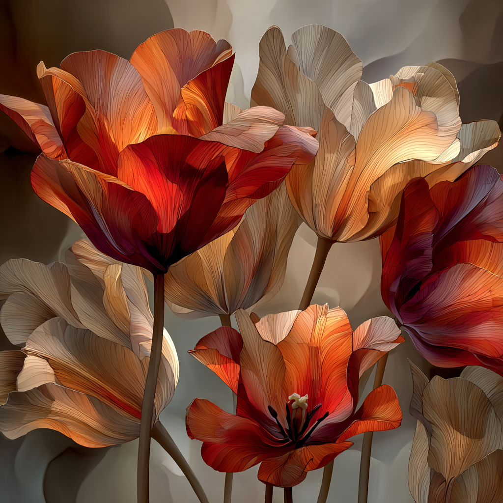 Georgia O’Keeffe Inspired Desert Tulips painting number kit