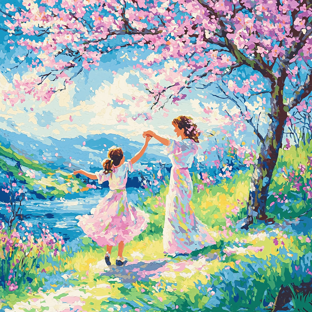 Dance Of The Cherry Blossoms Paint By Numbers Art