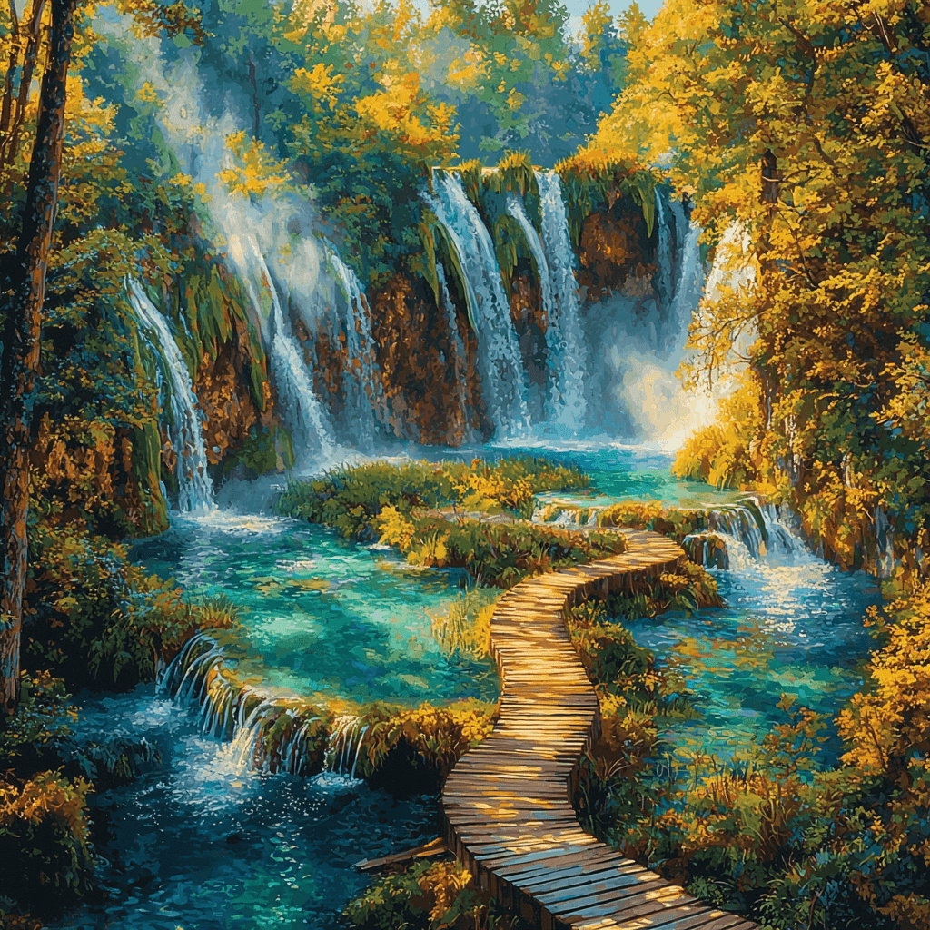 Plitvice Lakes National Park - Plitvička Jezera Paint By Color