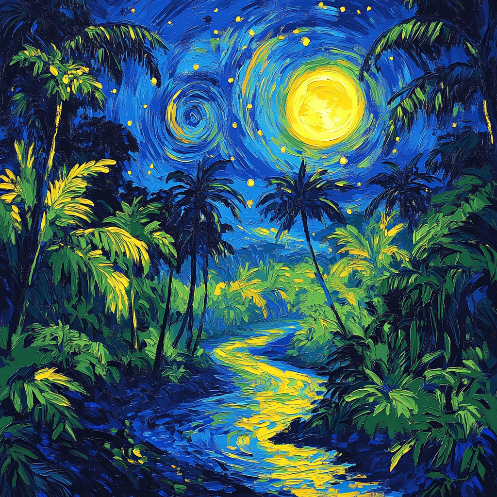 Van Gogh Inspired Starry Jungle Paint by numbers kits