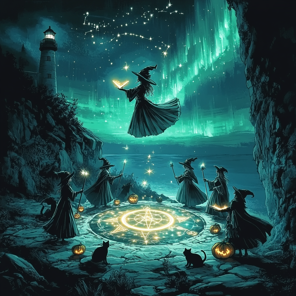 Witching Hour Carousel Halloween paint by number