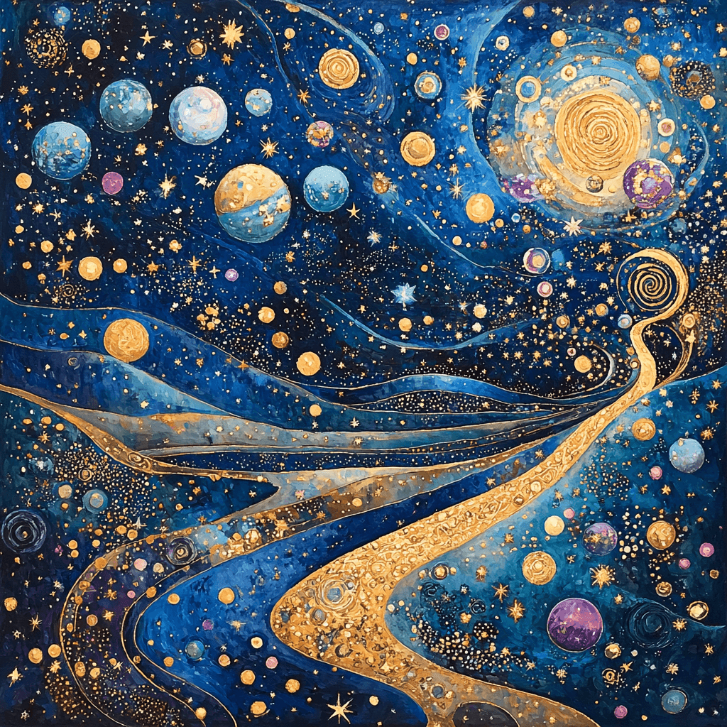 Gustav Klimt Inspired Celestial Voyage DIY Paint By Numbers