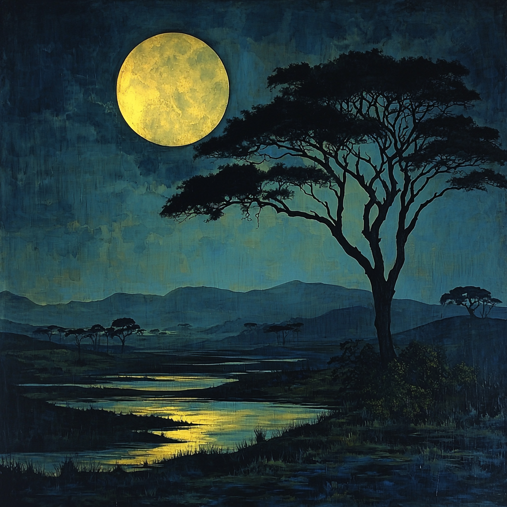 Romare Bearden Inspired Midnight Safari Painting Number Kit