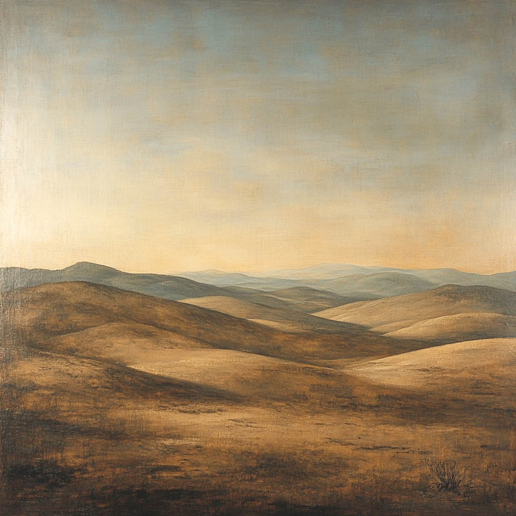 Francisco Goya Inspired Desolate Hills Under Ominous Horizon Glow DIY paint by numbers