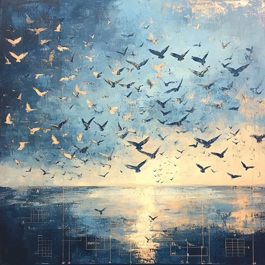 Leonardo Da Vinci Inspired Migratory Sky Patterns painting number kit