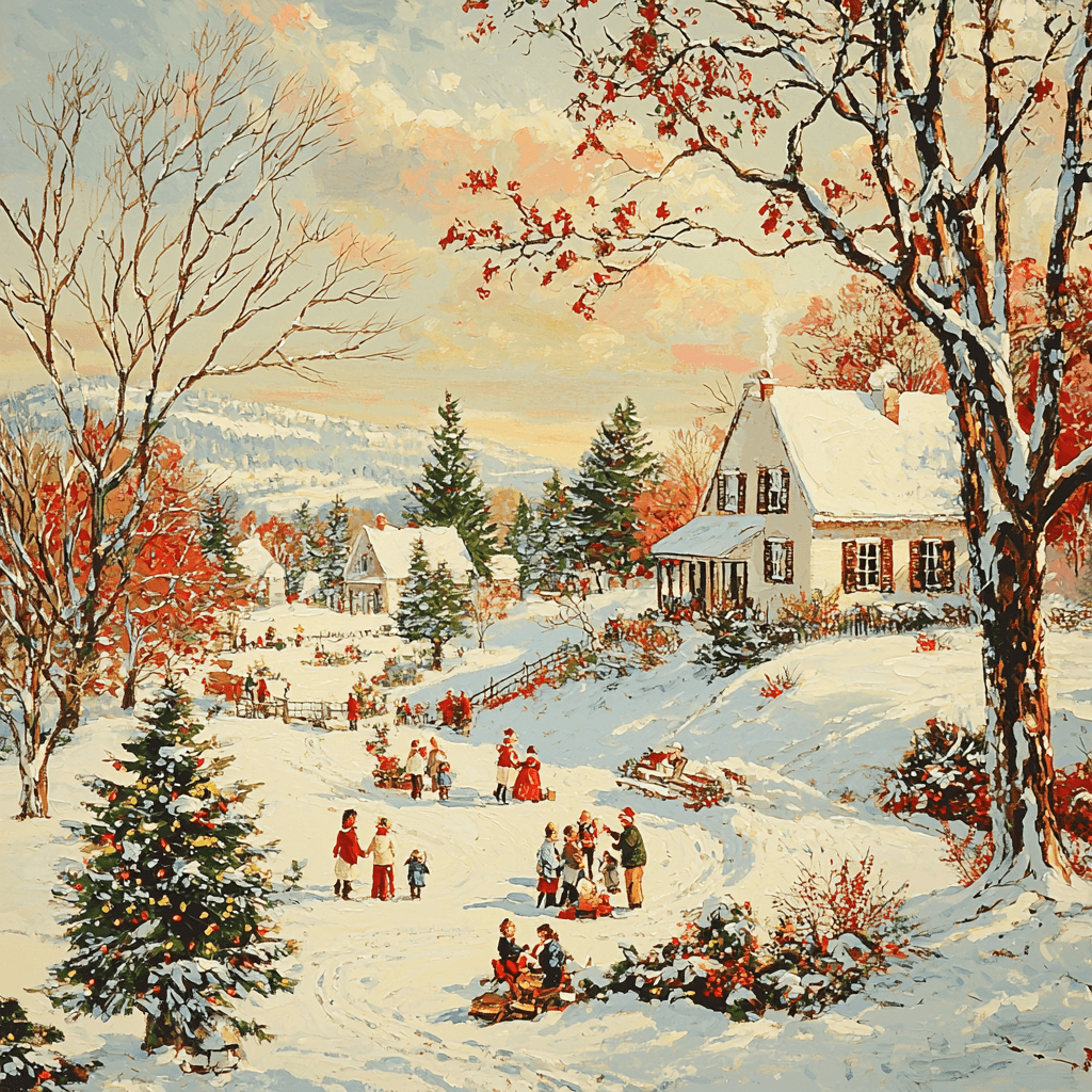 Norman Rockwell Inspired Nostalgic Winters Paint By Numbers
