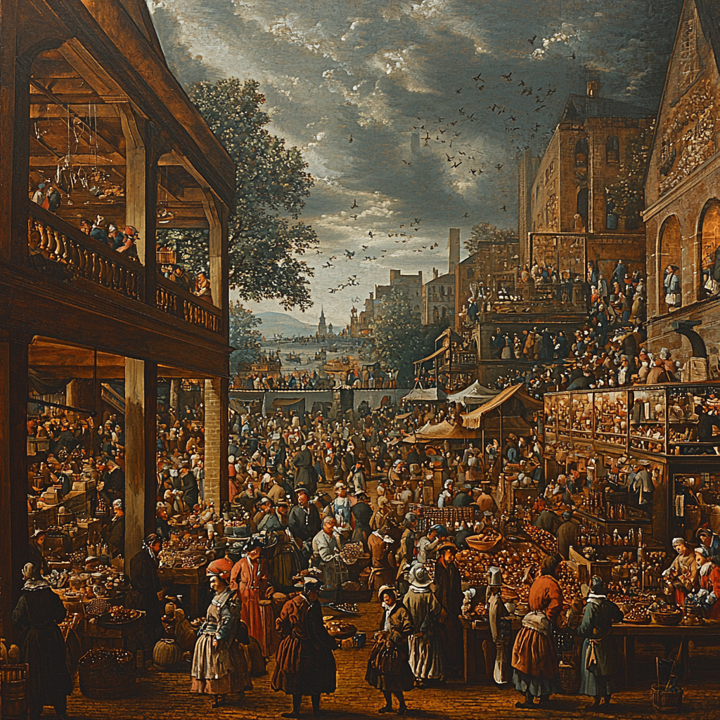 Hogarth Inspired Hogarth's Bustling Market Number Painting