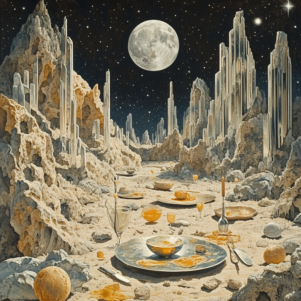 Salvador Dali Inspired Lunar Banquet Numbered painting kits