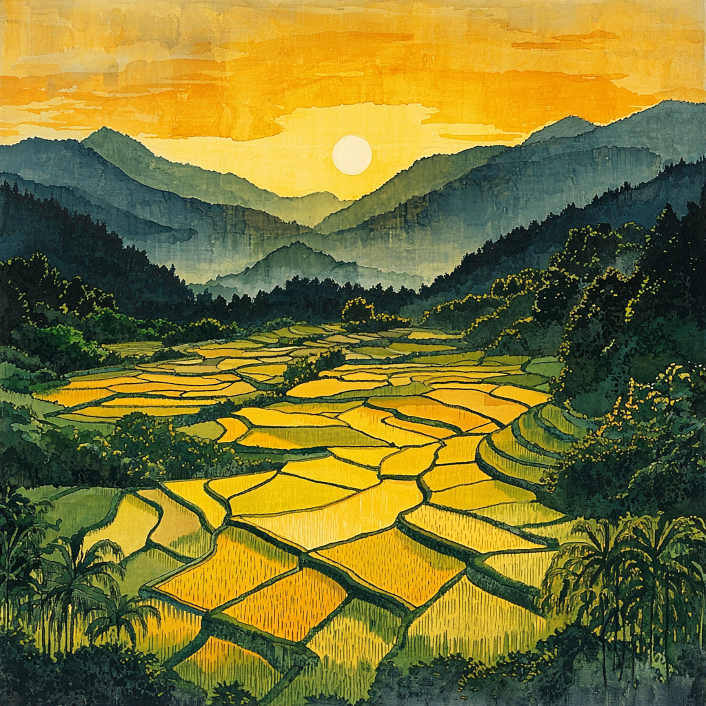 Utagawa Hiroshige Inspired Fields Of Harmony Paint By Numbers Kits