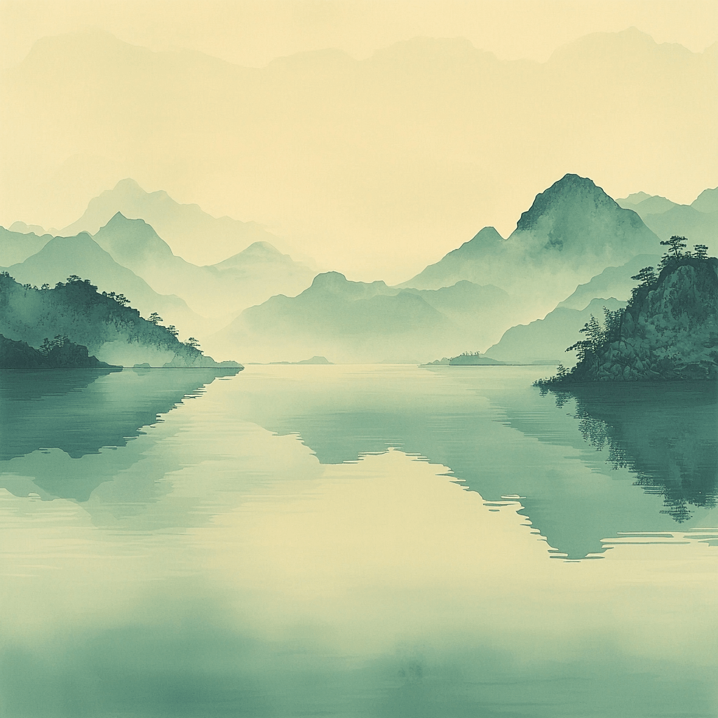 Zhao Mengfu Inspired Eternal Reflection Number Painting