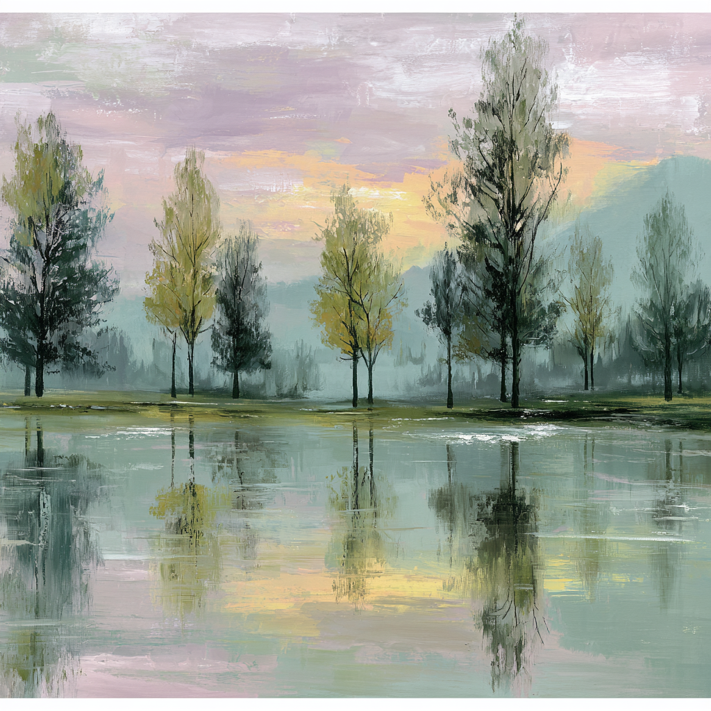 Monet Inspired Orchard At Dawn paint by number