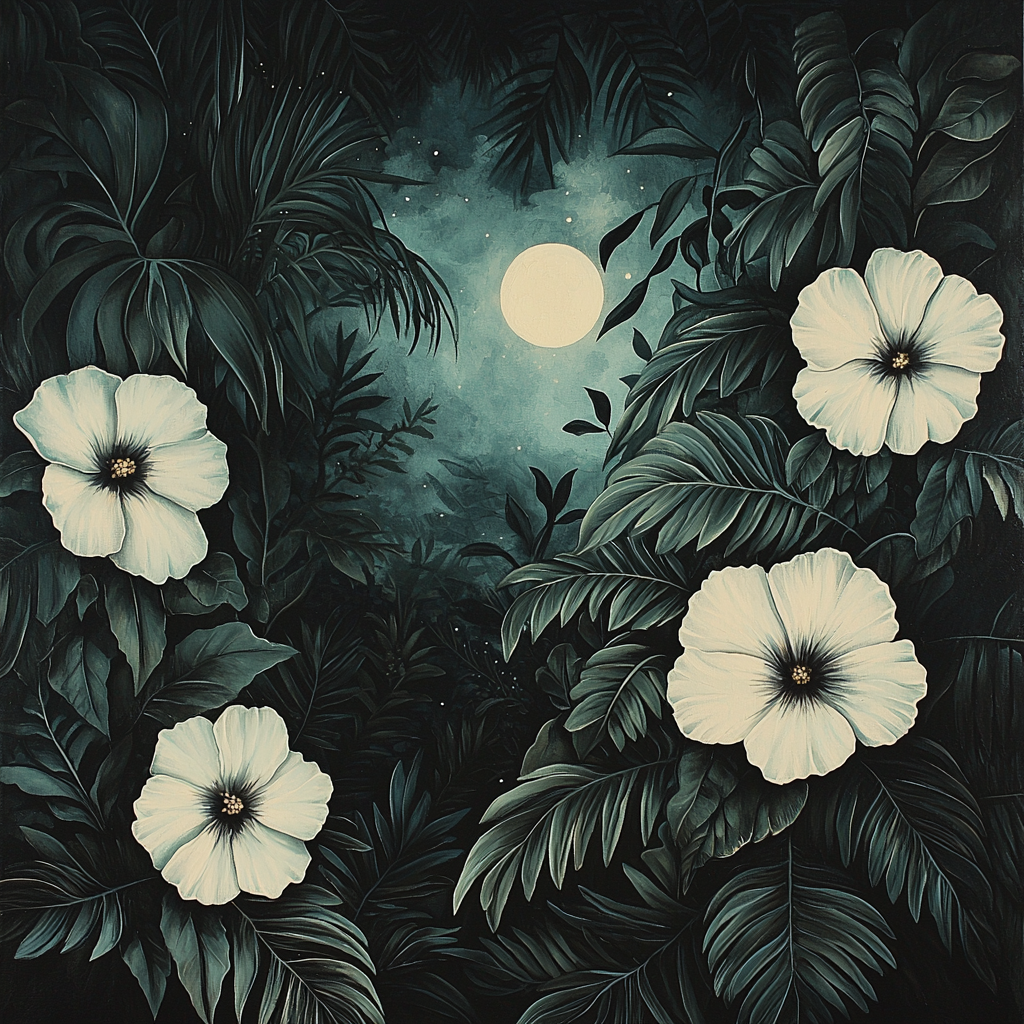 Frida Kahlo Inspired Midnight Bloom Number Painting