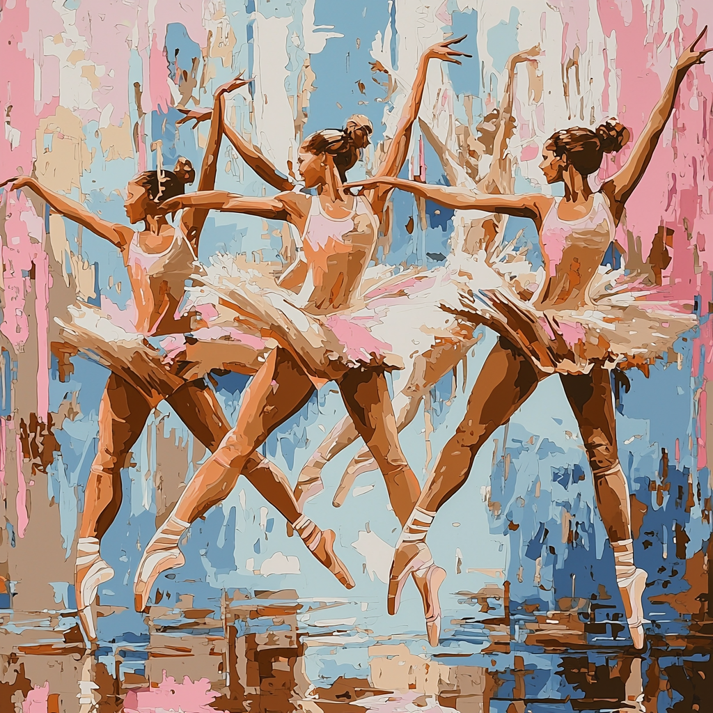 Degas Inspired Dynamic Dancers DIY Paint By Numbers