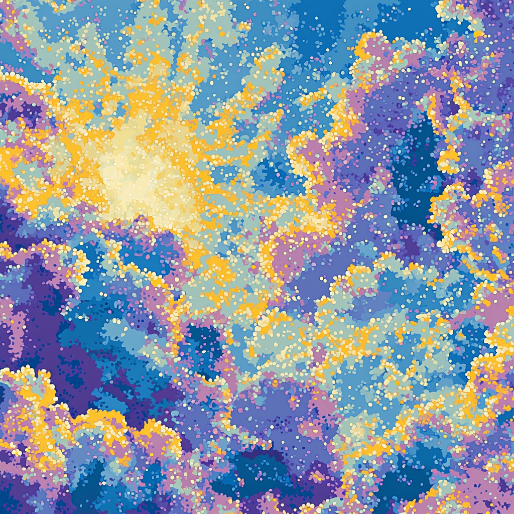 Georges Seurat Inspired Whimsical Sky DIY Paint By Numbers