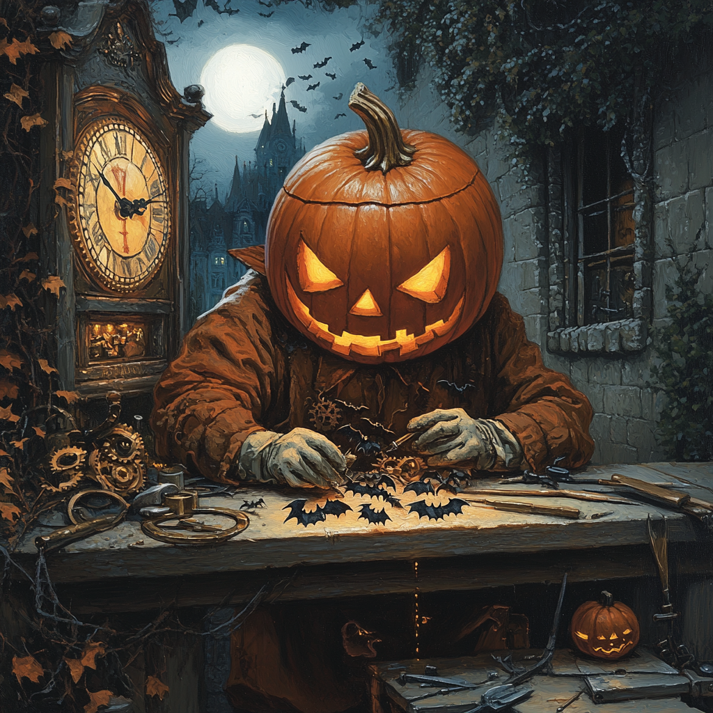 Pumpkin Clockmaker paint by number