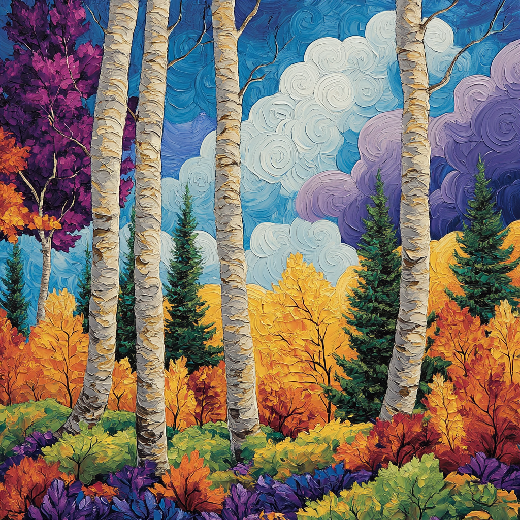 J E H MacDonald Inspired Autumnal Algoma Forest Rhythm paint by color