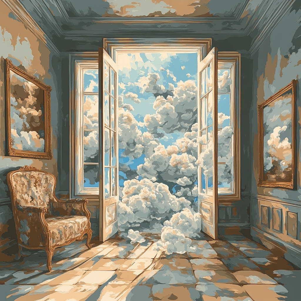 Magritte Inspired Sky Window Painting by numbers kit