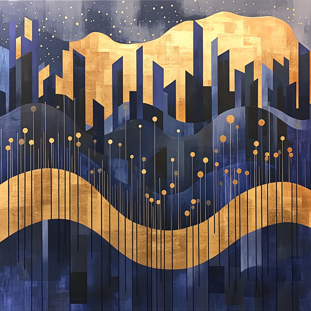 Paul Klee Inspired Rhythmic Nightscape paint by numbers