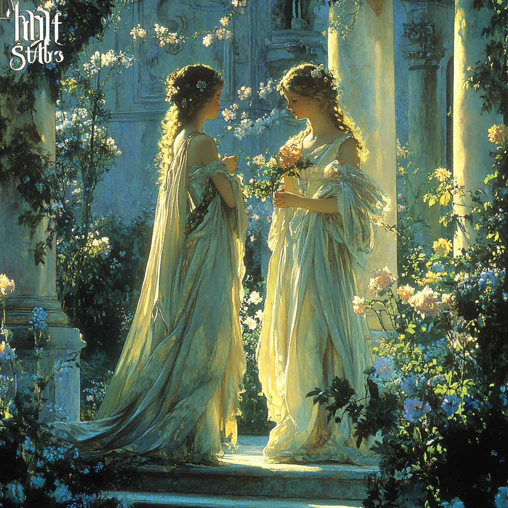 Botticelli Inspired Mythological Garden paint by color