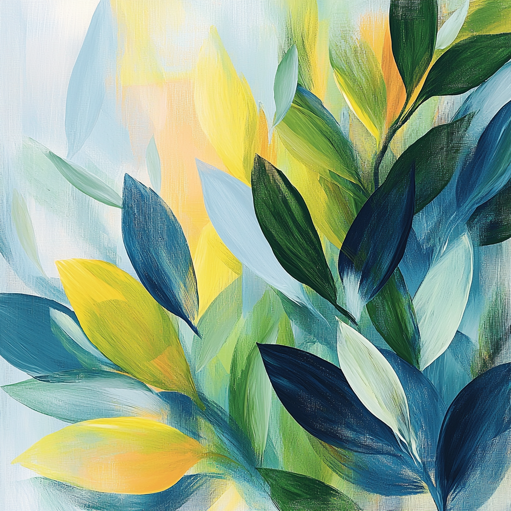 Leonardo Da Vinci Inspired Abstract Botanicals Painting Number Kit