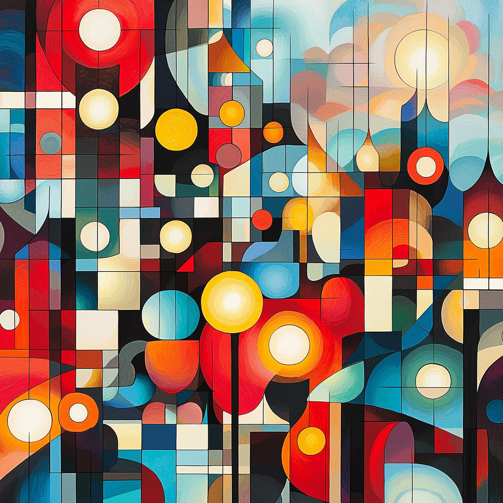 Wassily Kandinsky Inspired Abstract Cityscape Vibes Numbered Painting Kits