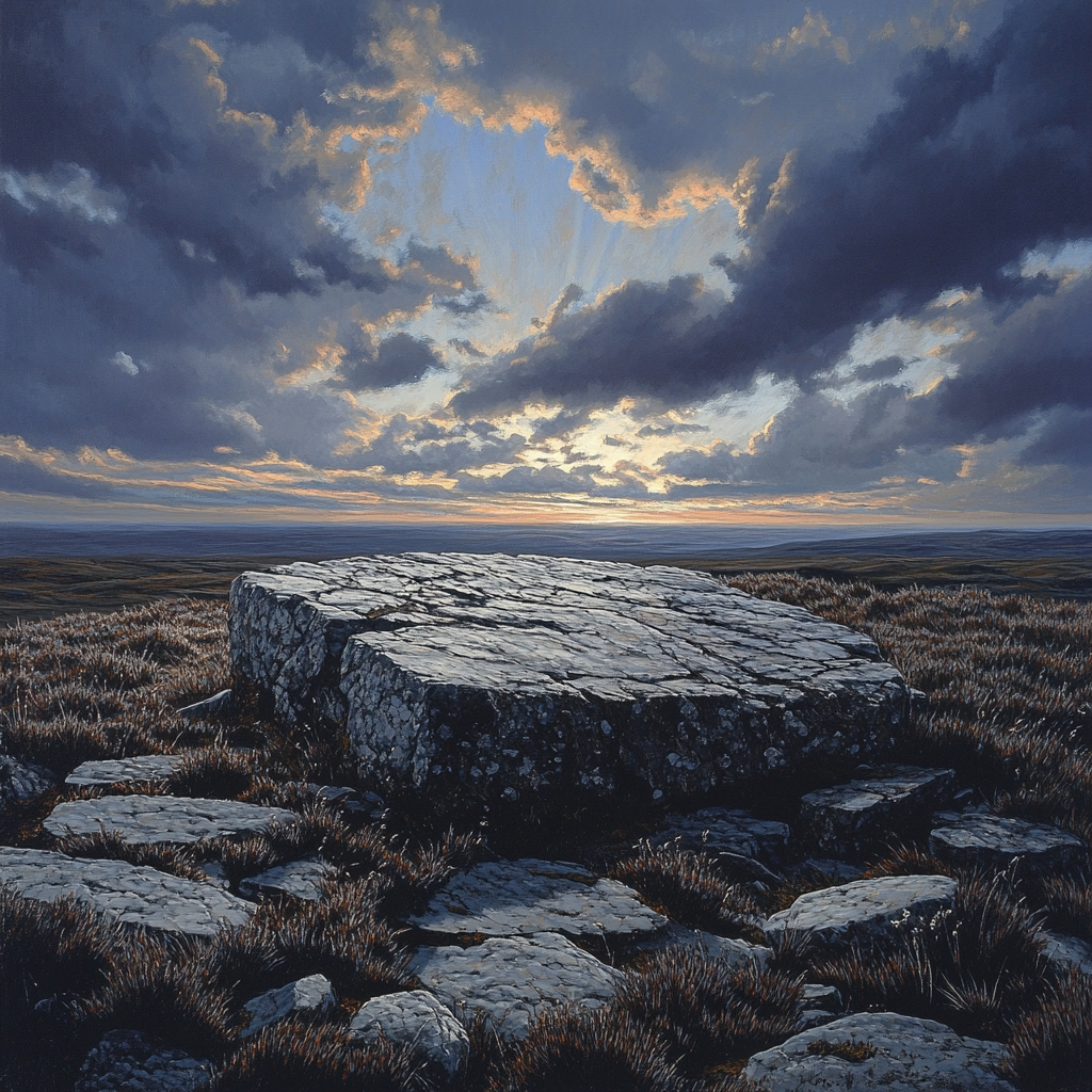 Francisco Goya Inspired Weathered Outcrop Beneath Ominous Sky Number painting