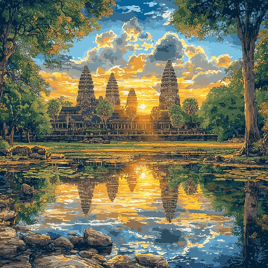 Angkor Wat - Cambodia Paint By Number