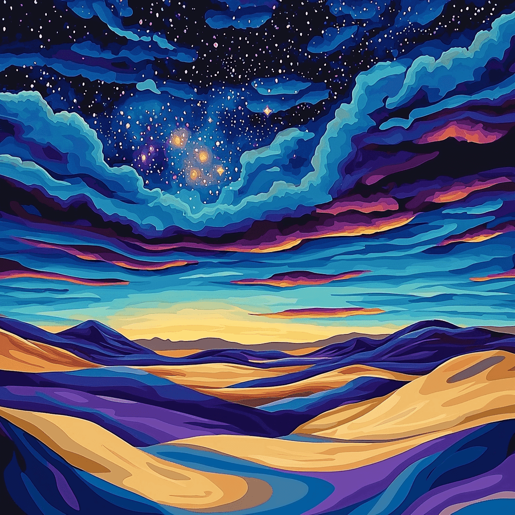 Georgia O'Keeffe Inspired Mystical Moonlit Desert Paint By Numbers Kits