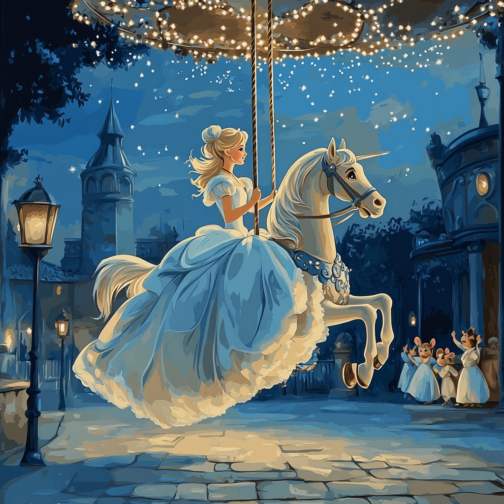 Cinderella Twilight Carousel Wish Number painting