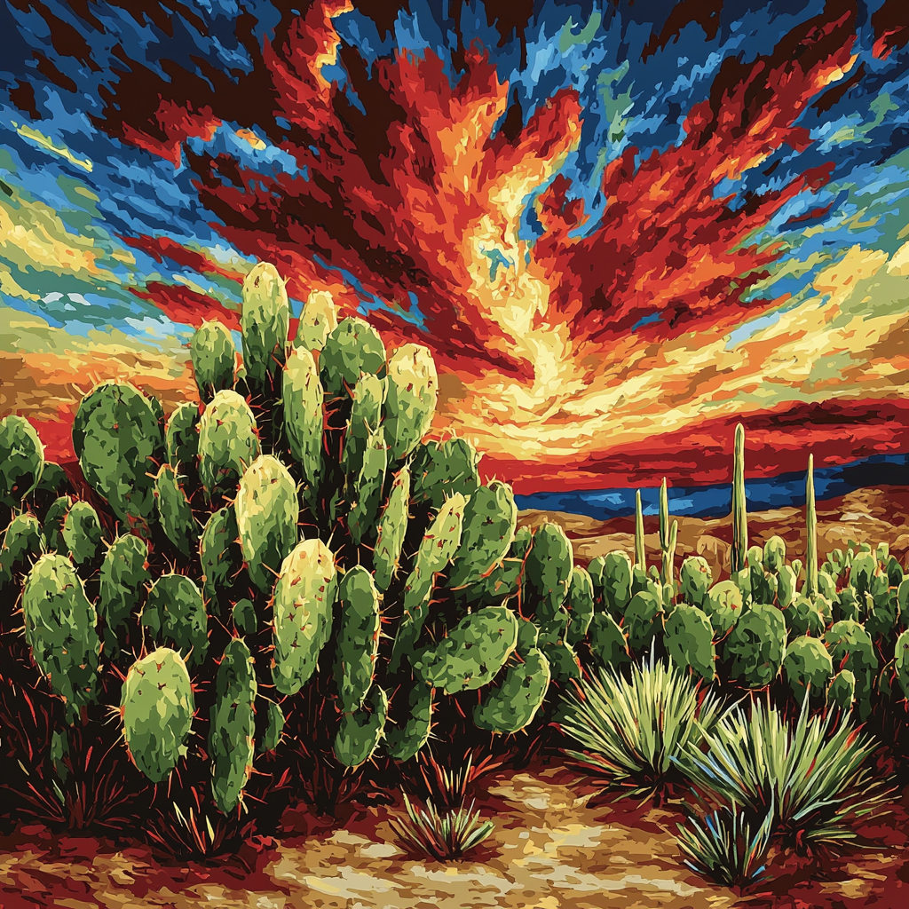 Frida Kahlo Inspired Resilience Of The Cactus Heart Paint By Numbers