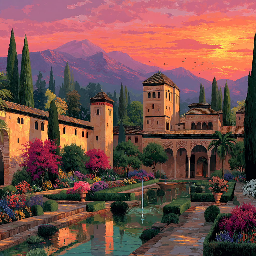 Alhambra Palace Gardens Paint By Numbers Art