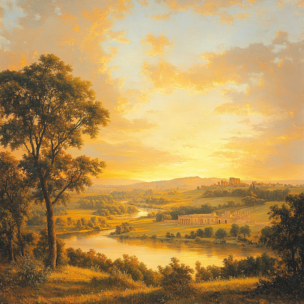Claude Lorrain Inspired Sunlit Countryside Numbered painting kits