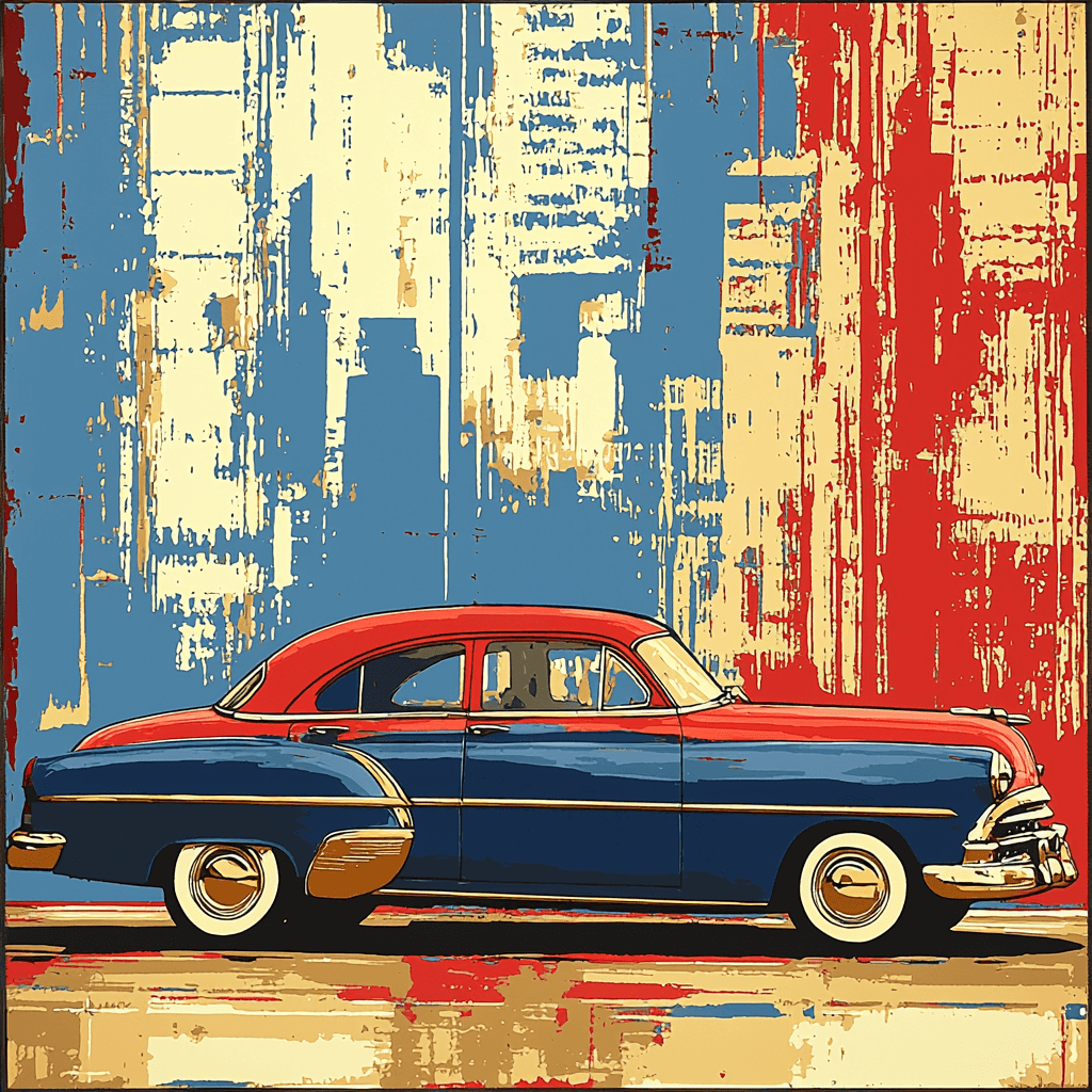Warhol Inspired Vintage Car Elegance Number Painting