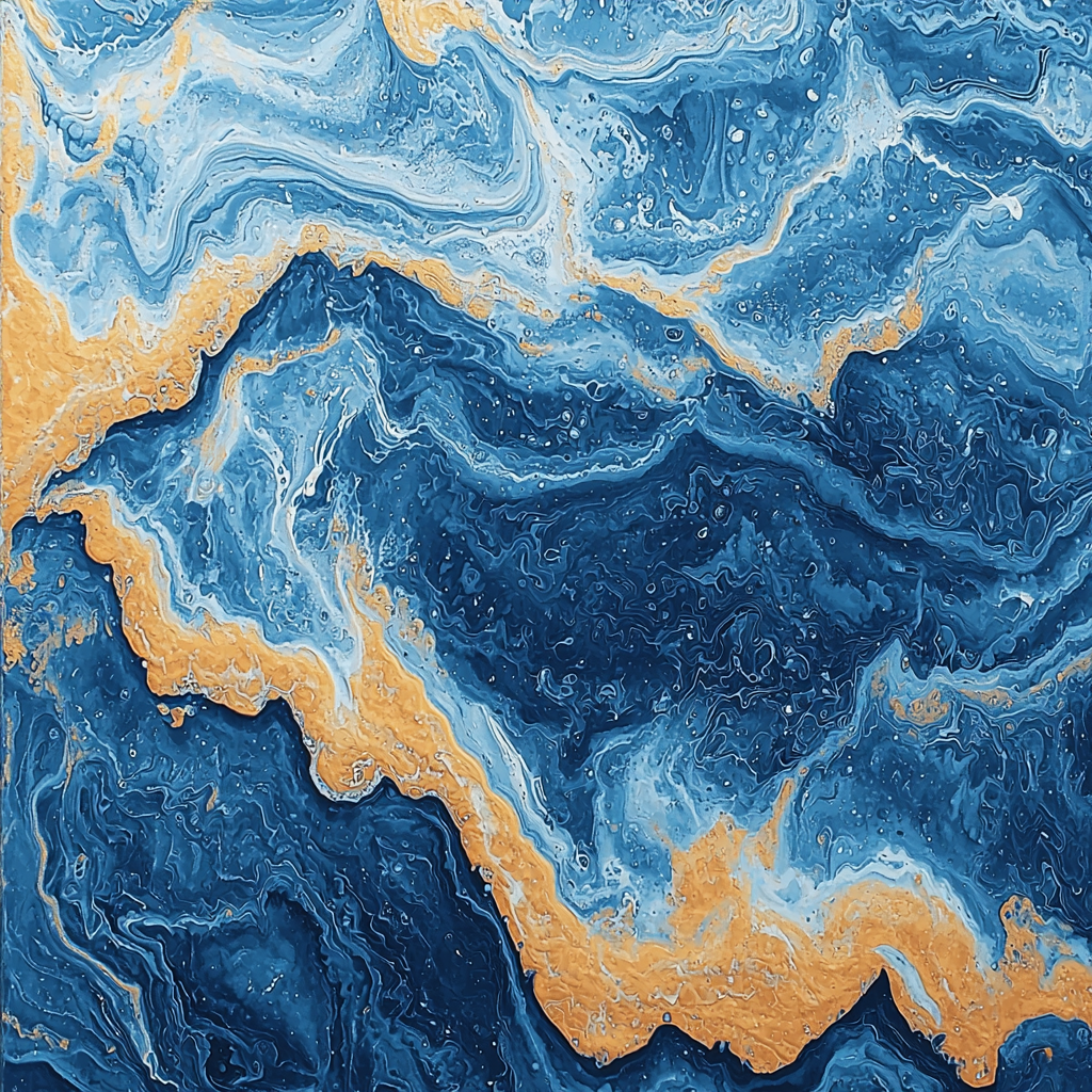 Max Ernst Inspired Dreamlike Waves Painting Number Kit