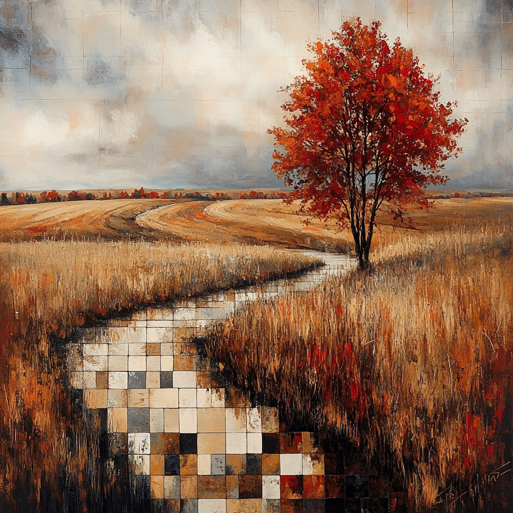 Jean-Paul Riopelle Inspired Mosaic Autumn Field Painting by numbers kit