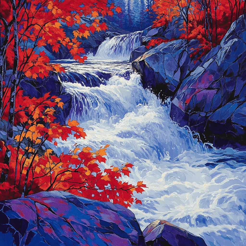 A.Y. Jackson Inspired Red Maple Rapids Painting by numbers kit