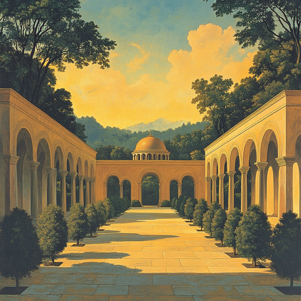 Raphael Inspired Balanced Architectural Vista painting number kit