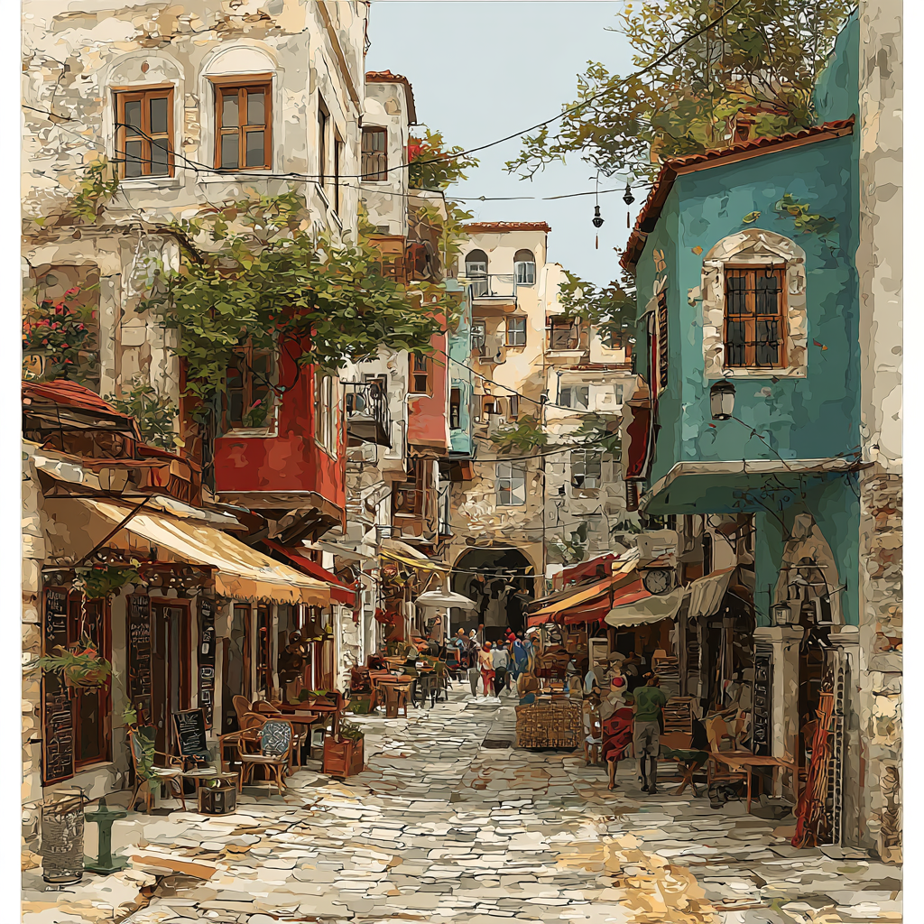 Sarajevo Baščaršija Old Town Street Bosnia And Herzegovina paint by number